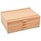 HG Art Concepts 4Drawer Artists Chest Craft Storage Box Natural Birch Finish FoamLined Drawers for Brushes Removable Dividers Sturdy Wood Construction Stackable Solution