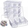 Blulu 52 Pcs Bead Organizer Box Plastic Storage Cases Mini Clear Bead Storage Containers Classroom DIY Craft Transparent Boxes with Hinged Lid for Diamond Painting Accessories Jewelry