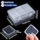Blulu 52 Pcs Bead Organizer Box Plastic Storage Cases Mini Clear Bead Storage Containers Classroom DIY Craft Transparent Boxes with Hinged Lid for Diamond Painting Accessories Jewelry