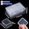 Blulu 52 Pcs Bead Organizer Box Plastic Storage Cases Mini Clear Bead Storage Containers Classroom DIY Craft Transparent Boxes with Hinged Lid for Diamond Painting Accessories Jewelry
