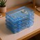 Goodma 4 Pieces Rectangular Plastic Boxes Empty Storage Organizer Containers with Hinged Lids for Small Items and Other Craft Projects Blue 71 x 43 x 12 inch