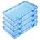 Goodma 4 Pieces Rectangular Plastic Boxes Empty Storage Organizer Containers with Hinged Lids for Small Items and Other Craft Projects Blue 71 x 43 x 12 inch