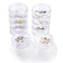 Hipiwe 2 Packs 5 Slot Clear Plastic Round Storage Jars Art Craft Accessory Organizer Box Jewelry Beads Sewing Pills Container Holder for Storage Small Items Hardware