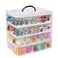 YOCOMEY 4Tier Stackable Storage Container Box with 40 Adjustable Compartments Plastic Organizer Box Transparent Storage Case for Kids Toys Art Crafts Jewelry Supplies Fuse Beads Washi Tapes