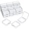 SATINIOR 24 Packs Small Clear Plastic Beads Storage Containers Box with Hinged Lid for Storage of Small Items Crafts Jewelry Hardware 25 x 25 x 08 Inches