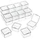 SATINIOR 24 Packs Small Clear Plastic Beads Storage Containers Box with Hinged Lid for Storage of Small Items Crafts Jewelry Hardware 248 x 248 x 157 Inches