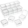 SATINIOR 24 Packs Small Clear Plastic Beads Storage Containers Box with Hinged Lid for Storage of Small Items Crafts Jewelry Hardware 248 x 248 x 157 Inches