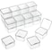 SATINIOR 24 Packs Small Clear Plastic Beads Storage Containers Box with Hinged Lid for Storage of Small Items Crafts Jewelry Hardware 248 x 248 x 157 Inches