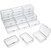 SATINIOR 24 Packs Small Clear Plastic Beads Storage Containers Box with Hinged Lid for Storage of Small Items Crafts Jewelry Hardware 37 x 25 x 1 Inches