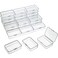SATINIOR 24 Packs Small Clear Plastic Beads Storage Containers Box with Hinged Lid for Storage of Small Items Crafts Jewelry Hardware 37 x 25 x 1 Inches