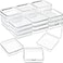 SATINIOR 24 Packs Small Clear Plastic Beads Storage Containers Box with Hinged Lid for Storage of Small Items Crafts Jewelry Hardware 276 x 276 x 067 Inches