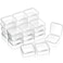 SATINIOR 24 Packs Small Clear Plastic Beads Storage Containers Box with Hinged Lid for Storage of Small Items Crafts Jewelry Hardware17 x 17 x 08 Inches