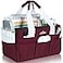 JJRING Craft Organizer Tote Bag Art Storage Caddy with Multiple Pockets Dark Red Sewing Bag for Art Craft Scrapbooking School Medical and Office