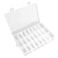 OALCQ 24 Grids Plastic Organizer Box With Dividers Clear Craft Storage Bead Organizer Box Earring Travel Pill Jewelry Organizers Storage Boxes Screw Seed Small Parts Hair Tie