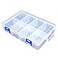 TOPINSTOCK Plastic Compartment Storage Box With Adjustable Divider Removable Grid Compartment for Jewelry Small Accessories Hardware Fitting 8 GridsLarge x 1 Pack