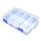 TOPINSTOCK Plastic Compartment Storage Box With Adjustable Divider Removable Grid Compartment for Jewelry Small Accessories Hardware Fitting 8 GridsLarge x 1 Pack
