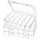 Gbivbe Large 24 Grids Plastic Organizer Box Adjustable DividersClear Storage Box for Jewelry Art DIY Crafts Washi Tapes Beads and Small Parts3 Pack