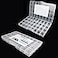 Chemlliy 32 Grids Clear Plastic Organizer Box Craft Storage Container for Beads Organizer Art DIY Crafts Jewelry Storage Fishing Tackles Rock Collection 2 Pack