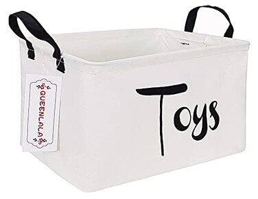 QUEENLALA Rectangular laundry basket with handlesRoom decor Nursery decorHamper for nurseryKids Foldable Nursery Laundry Basket for OrganizingRectoys