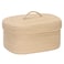 Sea Team Oval Cotton Rope Storage Basket with Lid Lidded Woven Storage Bin Nursery Storage Container Diaper Caddy Baby Shower Basket Box Organizer 15 x 11 x 65 Inches Medium Khaki