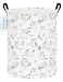 LANGYASHAN Laundry Basket Canvas Fabric Collapsible Organizer Basket for Storage Bin Toy Bins Gift Baskets Bedroom Clothes Children Nursery Hamper Cat