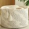 KAKAMAY Large Blanket Basket 20x13Woven Baskets for storage Baby Laundry HamperCotton Rope Blanket Basket for Living Room Laundry Nursery Pillows Off White with Blue Brown Dotted Pattern