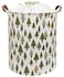 Sanjiaofen Nursery Laundry Basket Canvas Fabric Baby Boy Storage BinsCollapsible Woodland HamperWaterproof Storage Baskets with Leather HandleForest Nursery DecorToy Organizer Tree