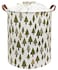 Sanjiaofen Nursery Laundry Basket Canvas Fabric Baby Boy Storage BinsCollapsible Woodland HamperWaterproof Storage Baskets with Leather HandleForest Nursery DecorToy Organizer Tree