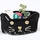 Zopeal Cat Basket Storage Woven Organizer with Ears Easter Decorative Gift Pet Toy Cute Cotton Rope Basket for Gift Cat Dog Toy Bin Nursery Room83 x 47 InchBlack