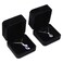 iSuperb 2Pcs Classic Velvet Necklace Box for Jewelry Gift Black Pendant Display Case for Wedding Engagement Anniversary