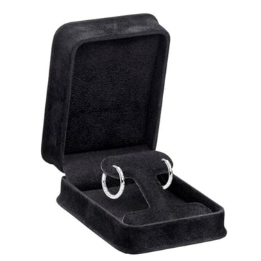 ALLURE BOX Allure Rich Suede Black TStyle Earring Box Elegant Diamond Earring Case With Black Velour Interior Jewelry Display Gift Box For Unique Proposal Engagement Or Wedding