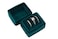 Beatrix &amp; Beatrix Luca 3 Ring Velvet Ring Box Ring Holder Jewelry Proposal Wedding Ceremony Engagement Photography Keepsake Bridal Rectangle Triple Emerald Green Triple