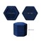 BLUTETE Hexagon Velvet Jewelry Single Slot Ring Box Engagement Wedding Box Keepsake Box Bridal Photo Ring Navy