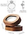 COSISO Oval Small Walnut Wooden Ring Box for 2 Rings Ring Holder for Engagement Wedding Ceremony Marriage Birthday Gift Beige Inner