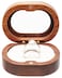 COSISO Oval Small Walnut Wooden Ring Box for 2 Rings Ring Holder for Engagement Wedding Ceremony Marriage Birthday Gift Beige Inner