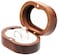 COSISO Oval Small Walnut Wooden Ring Box for 2 Rings Ring Holder for Engagement Wedding Ceremony Marriage Birthday Gift Beige Inner