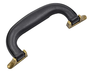CynKen 1 Pieces PU Leather Handle for Guitar Musical Box Handbags Gift Boxes Wine Boxes Luggage Toolbox Trolley Instrument Case Brown Silver
