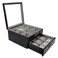 Decorebay Multi purpose Black Wood Handmade Men Tie Storage BoxWatch Box and Jewelry Box Busy Man