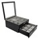 Decorebay Multi purpose Black Wood Handmade Men Tie Storage BoxWatch Box and Jewelry Box Busy Man