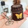 Fanyixuan Handmade mini leather bucket bag pendant jewelry box jewelry classification storage box change storage bag personalized bag pendantbrown