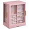 Glimmloop 360 Rotating Jewelry Box with 5 Drawers Spacious Vertical Jewelry Organizer with Glass Window Jewelry Storage Case Dustproof Moistureresistant Design Pink