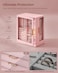 Glimmloop 360 Rotating Jewelry Box with 5 Drawers Spacious Vertical Jewelry Organizer with Glass Window Jewelry Storage Case Dustproof Moistureresistant Design Pink