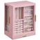 Glimmloop 360 Rotating Jewelry Box with 5 Drawers Spacious Vertical Jewelry Organizer with Glass Window Jewelry Storage Case Dustproof Moistureresistant Design Pink