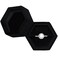BLUTETE Hexagon Velvet Jewelry Single Slot Ring Box Engagement Wedding Box Keepsake Box Bridal Photo Ring Black