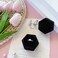 BLUTETE Hexagon Velvet Jewelry Single Slot Ring Box Engagement Wedding Box Keepsake Box Bridal Photo Ring Black