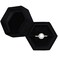 BLUTETE Hexagon Velvet Jewelry Single Slot Ring Box Engagement Wedding Box Keepsake Box Bridal Photo Ring Black