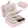 homchen Travel Jewelry Organiser Cases Jewelry Storage Box for Necklace Earrings Rings Bracelet BoxPink