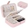homchen Travel Jewelry Organiser Cases Jewelry Storage Box for Necklace Earrings Rings Bracelet BoxPink