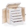 Homde Jewelry Box Large for Women 6 Layers 5 Drawers Organizer with Mirror for Ring Earring Necklace Storage Holder with Lock for Dresser Ideal Gift Case White
