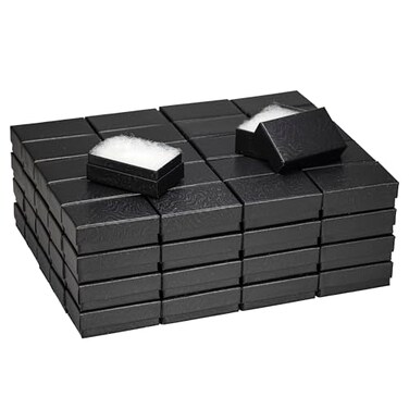 JPB JEWELRY JPB Black Swirl Cotton Filled Jewelry Boxes 21 Case of 100 2 12 X 1 12 X 78